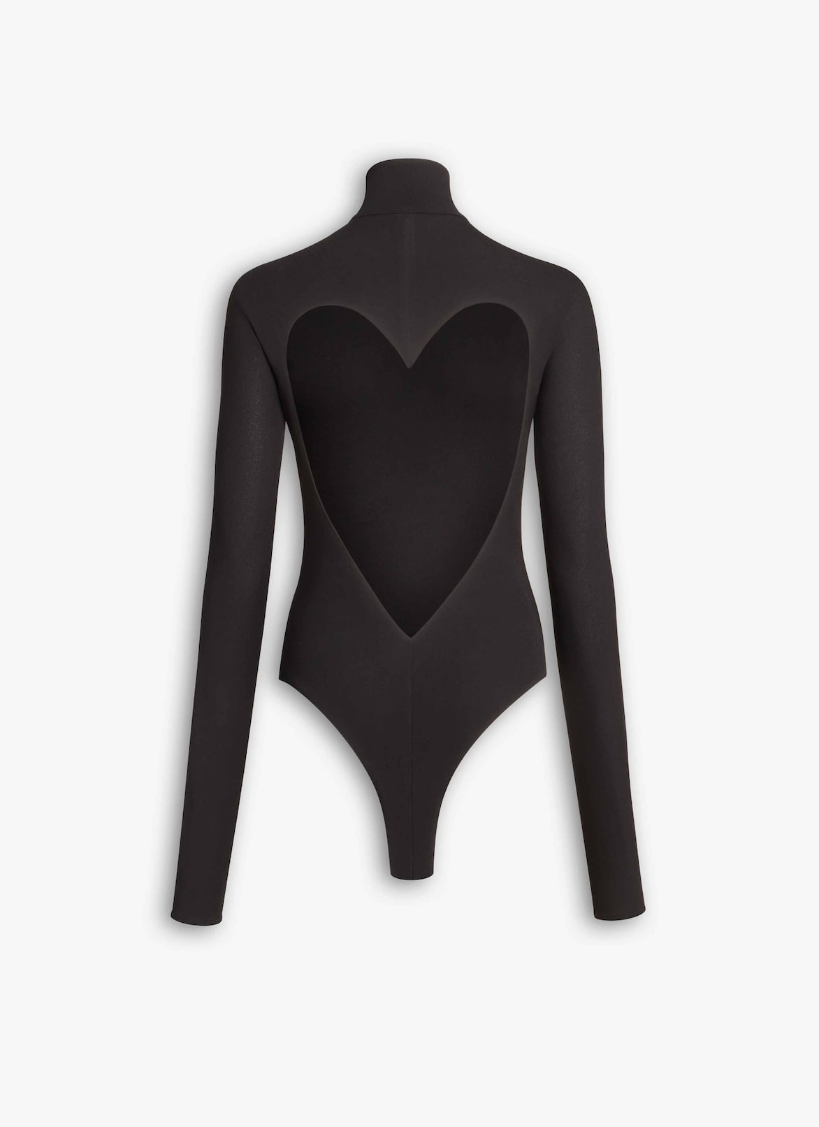 FLUID JERSEY HEART BODYSUIT ALAÏA BLACK FLUID JERSEY HEART BODYSUIT